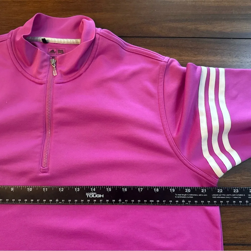 Adidas Men’s Golf Climalite 1/4 Zip Long Sleeve Pullover Athletic Pink Sz Medium